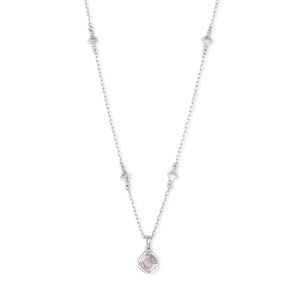 Kendra Scott Nola Silver Pendant Necklace In White